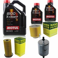 Inspektionspaket 7L Motul 8100 X-Clean+ 5W-30 FüR Audi A6 3.2 FSI Quattro 2.8