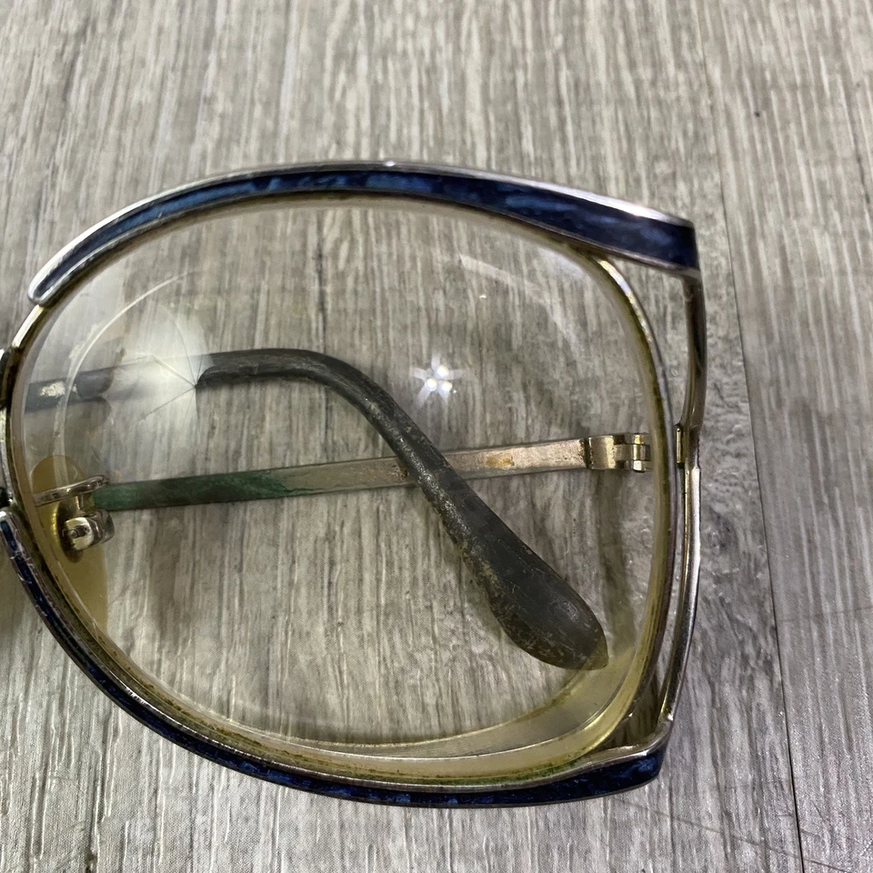 Gafas Tura vintage años 70 #235 azul y plata forma mariposa marcos retro solamente Foto 2 de 4