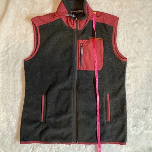 Simply Southern Mens Medium Fleece Vest Gray  Full Zip Colorblock Mock Gorpcore image 6