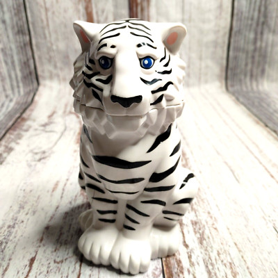 Ringling Bros Barnum & Bailey Circus White Bengal Tiger Mug Cup Hinged Lid 1999.