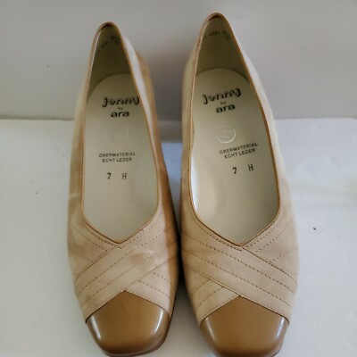 Jenny By Ara Tan Suede With Leather Toe Pump Size 9.5 