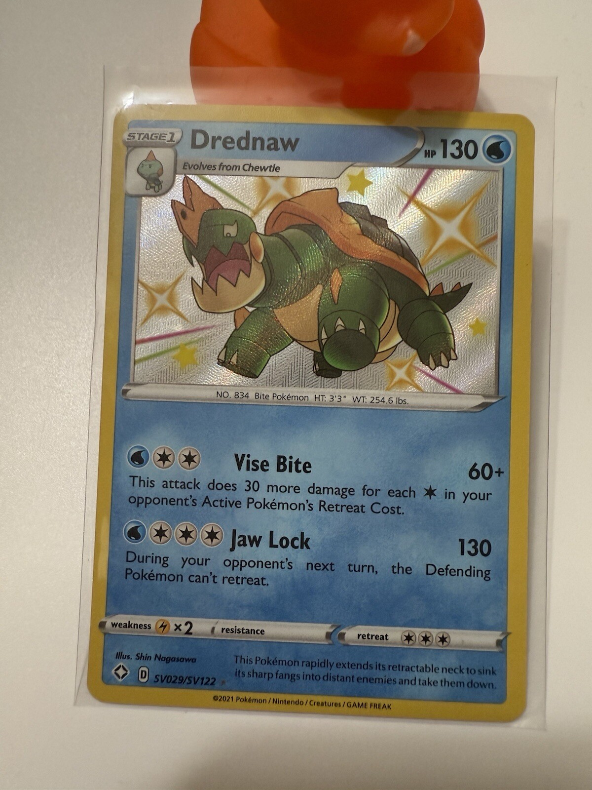 Pokémon TCG Drednaw Shining Fates SV029/SV122 Holo Shiny Holo Rare Near Mint