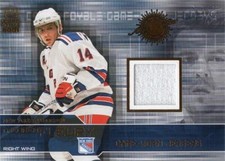 Theo Fleury relic jersey patch hockey card  Rangers 2001 Pacific Crown Royale #6