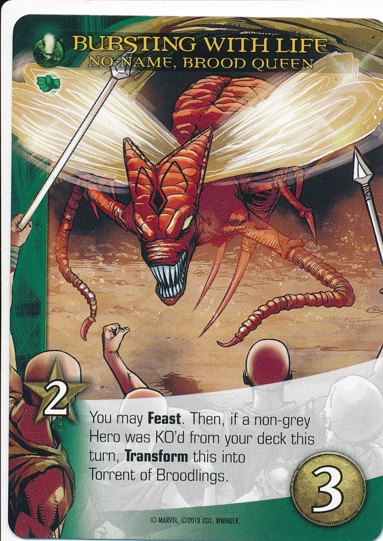 NO-NAME BROOD QUEEN UD Marvel Legendary WORLD WAR HULK BURSTING.
