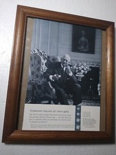 De Beers Diamonds 1960 Print Ad in vintage frame, unmatted. FLIPSIDE France Air