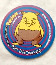 1998 Tazos POKEMON 1 SABRITAS DROWZEE #96 HTF Nintendo Mexico Sabritas NOS