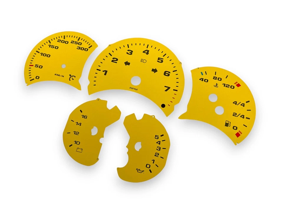 For Porsche 911 996 Mph to Kmh Tacho scheibe Manual Yellow - Bild 3 von 3