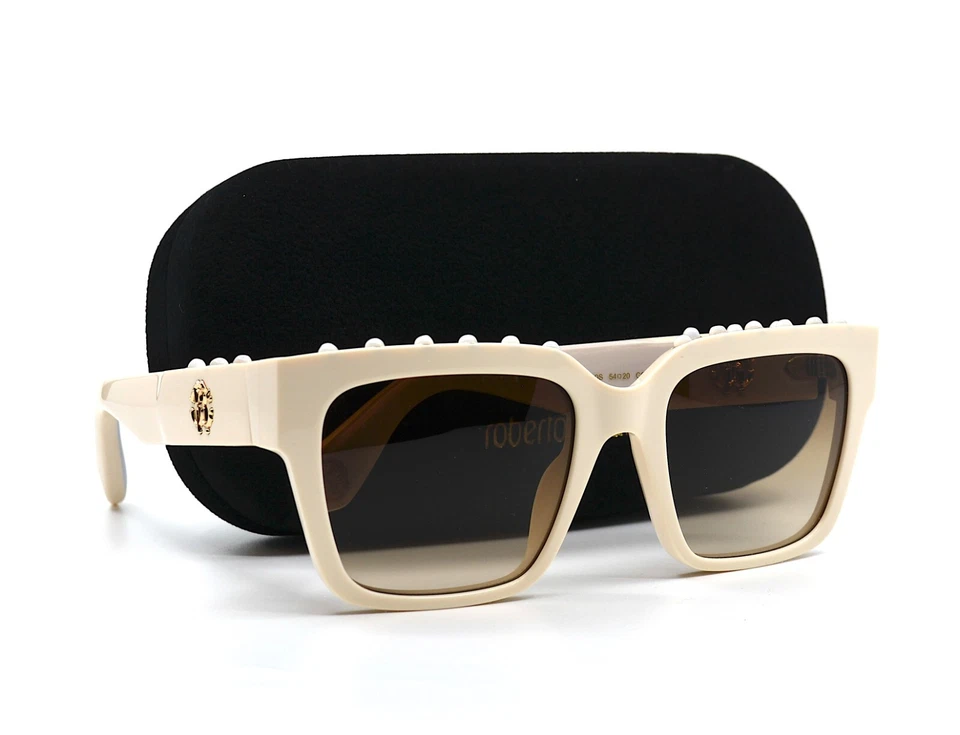 NUEVAS GAFAS DE SOL ROBERTO CAVALLI SRC040S 09X7 MARFIL MARRÓN LENTES AUTÉNTICAS Foto 4 de 4