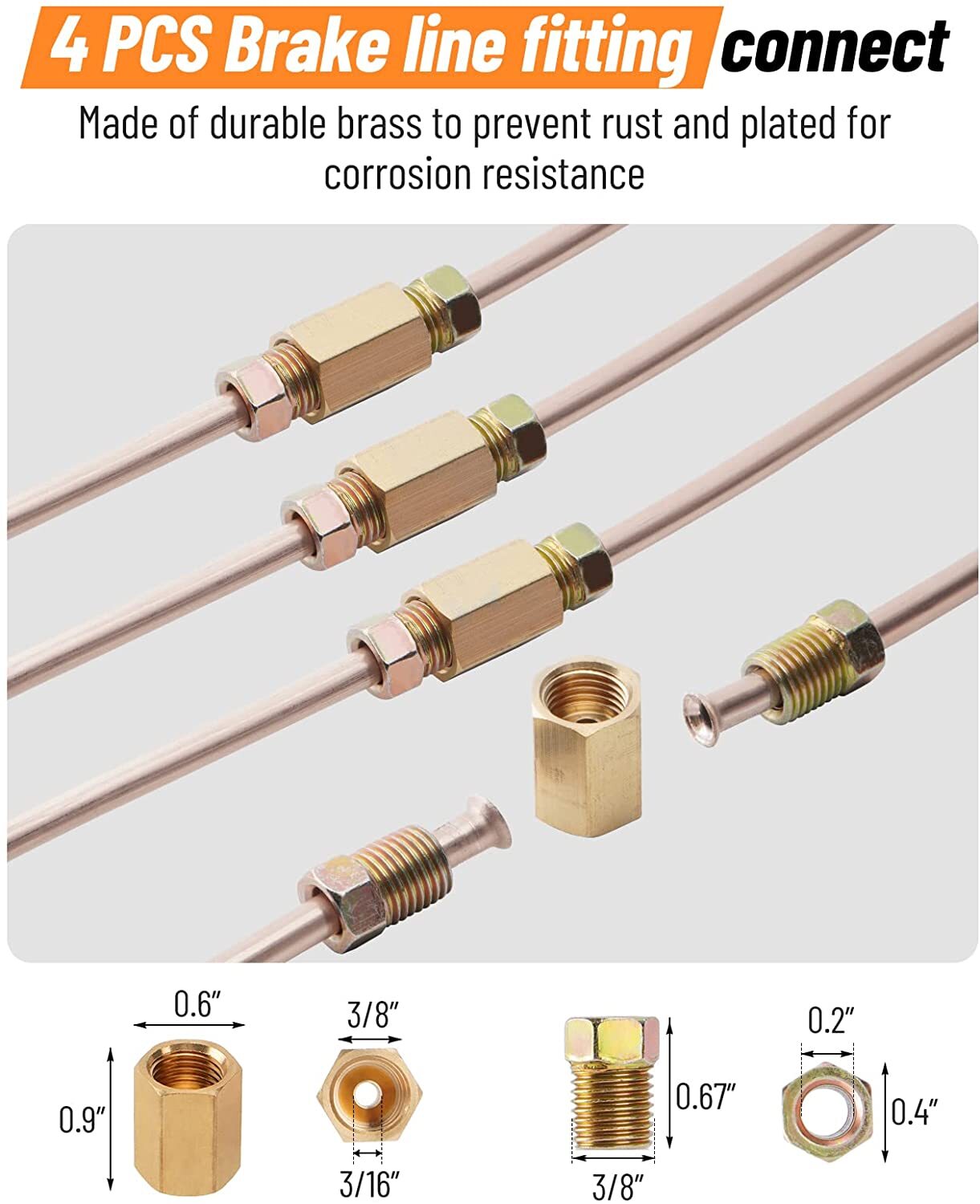 25ft 3/16 Copper Nickel Alloy Brake Line Kit & Double & Single Flaring