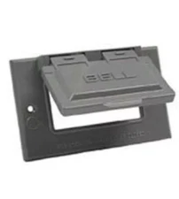 BELL WEATHERPROOF 5101-5 GRAY OUTDOOR ALUMINUM SINGLE GANG GFCI COVER HORIZONTAL