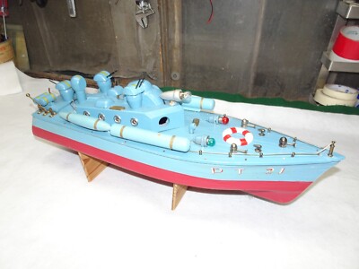Ito Japanese Wooden Gun PT Boat wTorpedoes 22 in Batt Op Ito Japanese Wooden Gun PT Boat wTorpedoes 22 in Batt Op