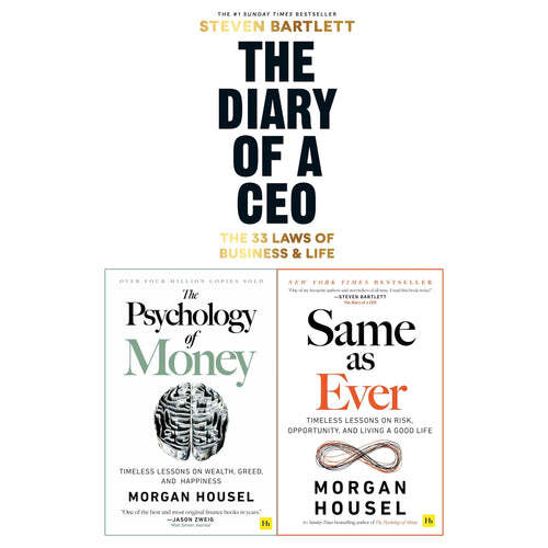 The Psychology of Money, Same as Ever and The Diary of a CEO 3 Books Set, PB