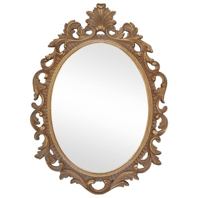 Gold Vintage Mirror, Oval Mirrors for Wall, Antique Mirror 18.3 x 13 inches, ...