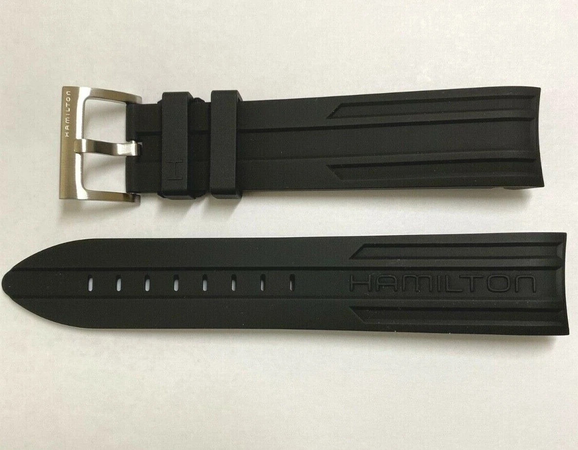 Original Hamilton Khaki Scuba 21mm Model H646560 Black Rubber