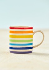 Set of Two Stripe Espresso Mugs Fairtrade Handmade