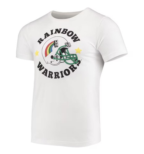 University Of Hawaii Rainbow Warriors Football T-Shirt; White;Men’s XL;NWOT;Rare