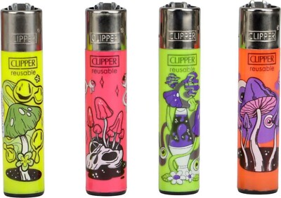 Clipper Lighter Refillable - Melting Mushroom Psycho - Pack of 4