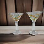 2 Martini Glasses Handblown San Miguel Glassware By Jay Weberling
