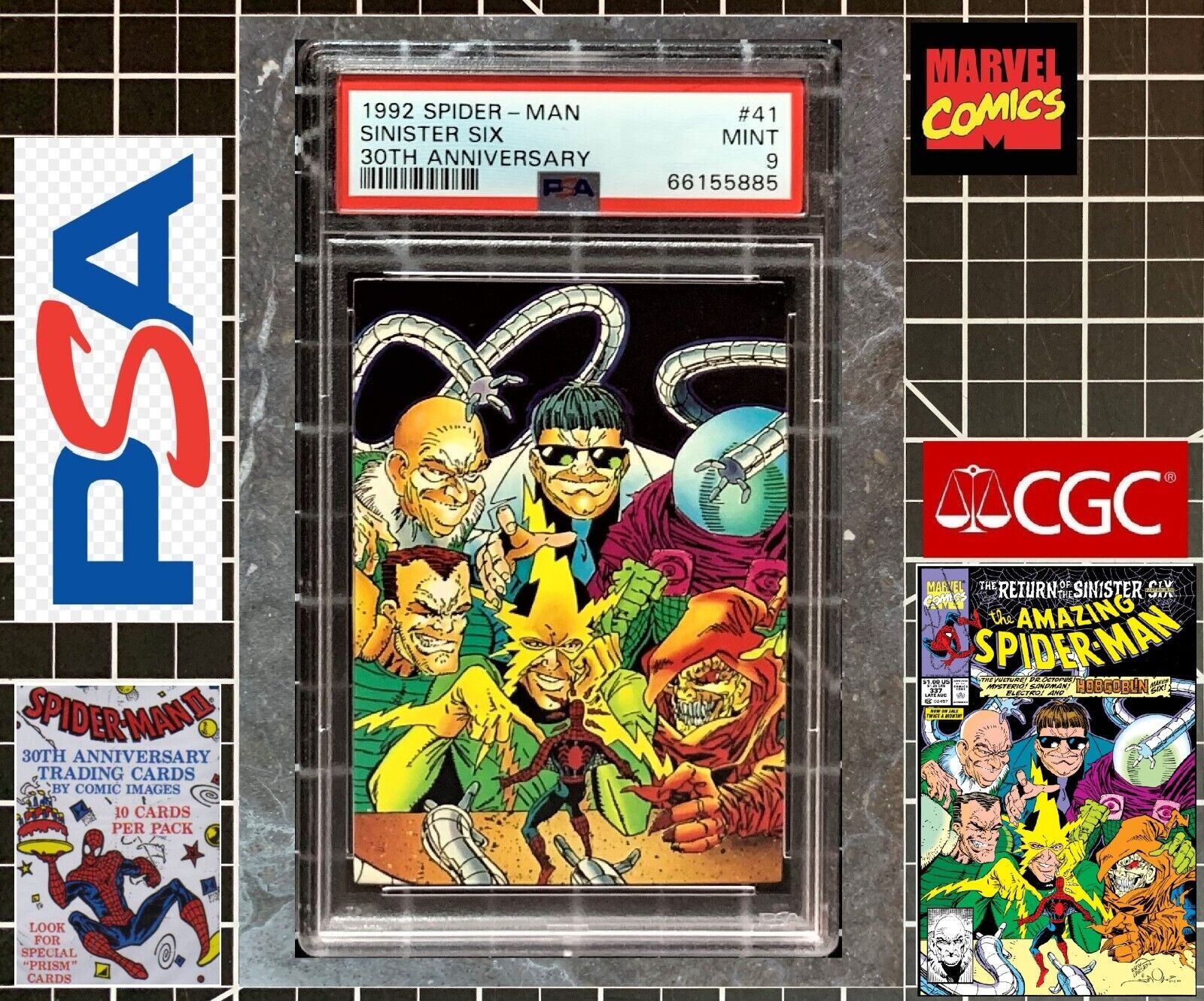 1992 Marvel Comic Images Spider-Man 30th Anniversary PSA 9 MINT #41 Sinister Six