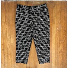 Vintage Embroidered Pants Size Large 32" Waist 1990s Silk Cotton Cropped Capris