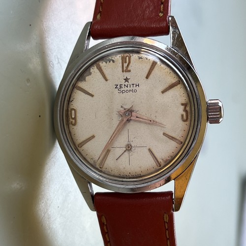 zenith sporto vintage cassa acciaio inox uomo originale swiss | eBay