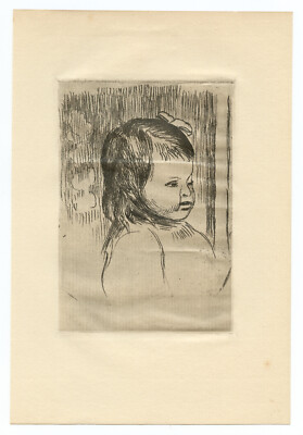 Pierre-Auguste Renoir original etching ''Buste d'enfant, tourne a droite''