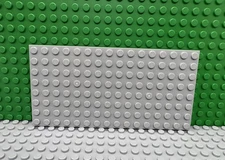 Lego 1 Light Bluish Gray 8x16 base plate or 2.5 x 5 inch Square corners NEW