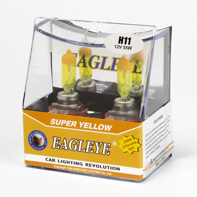 Eagleye Super Yellow 2300K H11 12V 55W Headlight bulbs (Pack of 2)