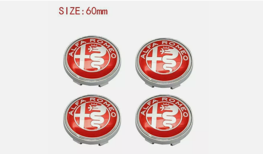 4pcs 60 mm Black Badge Alloy Wheel Center Caps Rim Caps Hub Caps FOR Alfa Romeo