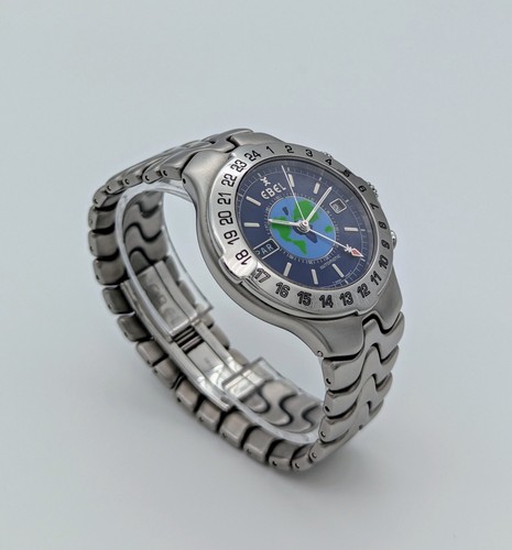 Ebel Sportwave Meridian Gmt Automatique Monde Timer Acier Inox Ø40 MM Montre #32 - Photo 8 sur 20