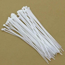 3MM-8MM WHITE NYLON CABLE TIES / ZIP TIES FOR FASTENING CABLES & WIRES