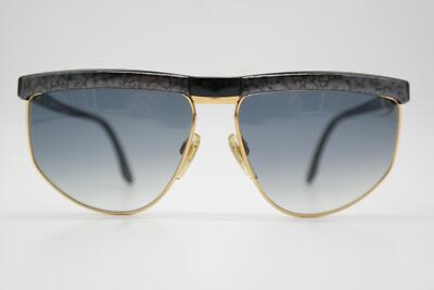 Vintage Sonnenbrille VALENTINO V590 Schwarz mehrfarbig Gold Oval sunglasses