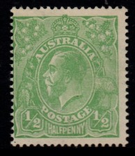 AUSTRALIA 1918-20 1/2d  GREEN (shades) KGV STAMP MNH LMW P.14 SG.48