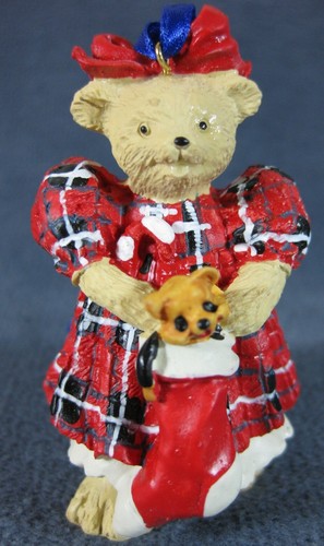 Adorno de árbol de Navidad de franela roja muffy colección Muffy Vanderbear NABCO 1985 - Imagen 2 de 5