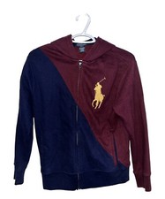 Ralph Lauren Jacket Boys Size 8 Multicolor Full Zip Polycotton Long Sleeve Hood