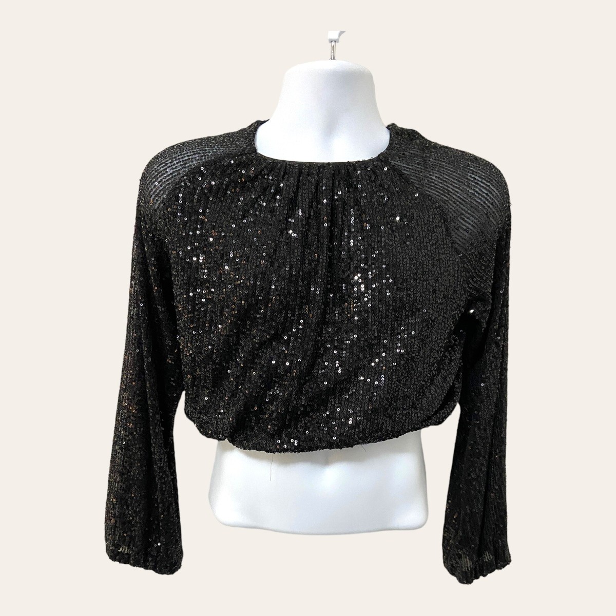 black sheer sequin top