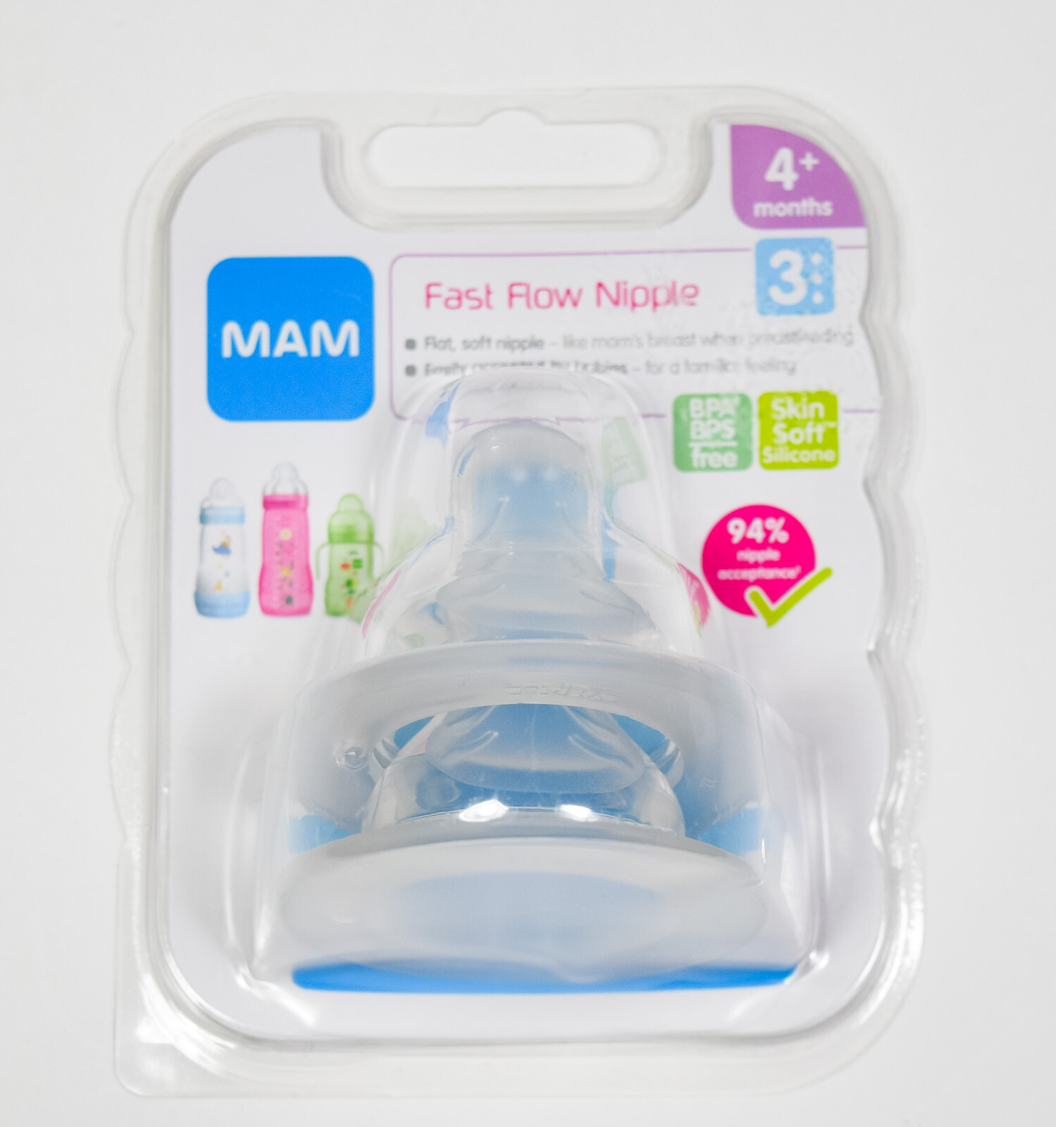 Mam Level Nipples MAM Bottle Nipples 4-Pack Mixed Fast/Extra