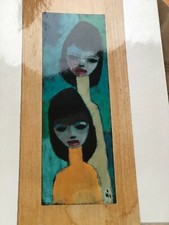 Arrigo Wittler-2 junge Mädchen -Temperafarben auf Hartfaserplatte - signiert