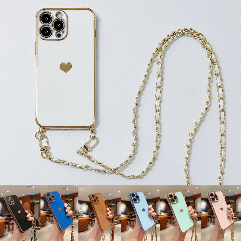 Luxury Leather Crossbody Chain Lanyard Phone Case For iPhone 15