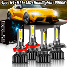 For Nissan Versa 2007-2018 - H4+H11 LED Headlight Bulbs Kit Hi-Lo Beam Fog Light