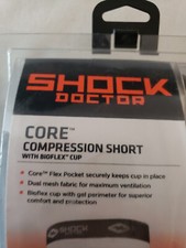 Shock Doctor Core Compression Short with BioFlex Cup LARGE 34-36 WHITE NIP