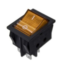 Double Pole Rocker Switch Amber