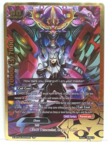 Future Card Buddyfight CHAOS Transcendant, Geargod ver.099 X-BT04/S002EN SP  - Picture 1 of 3