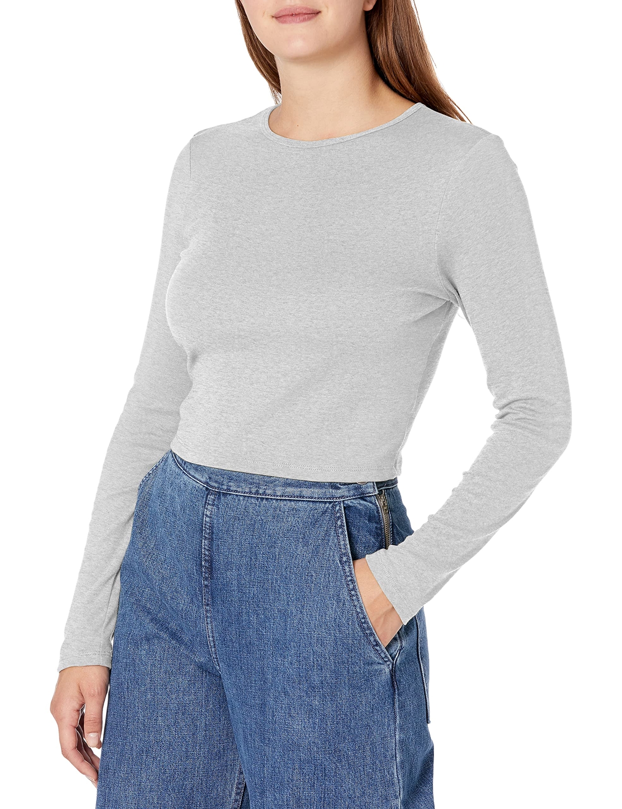 Bella Canvas Long Sleeve Rib Tee Athletic Heather Gray
