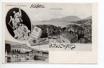 SWITZERLAND - SWITZERLAND - canton NEUCHATEL - NEUCHATEL souvenir 3 view cocoa suchard