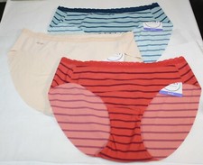 NWT set of 3 JOCKEY WONDER EDGE 10995 BIKINI BEIGE ORANGE BLUE STRIPES L
