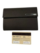 Prada Tesoro Nylon Tri-Fold Wallet Black Withe Leather Interior New NWOT