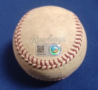 JUSTIN TURNER (Foul) NOAH SYNDERGAARD 10/10/2015 NLDS Game 2 Used METS Dodgers