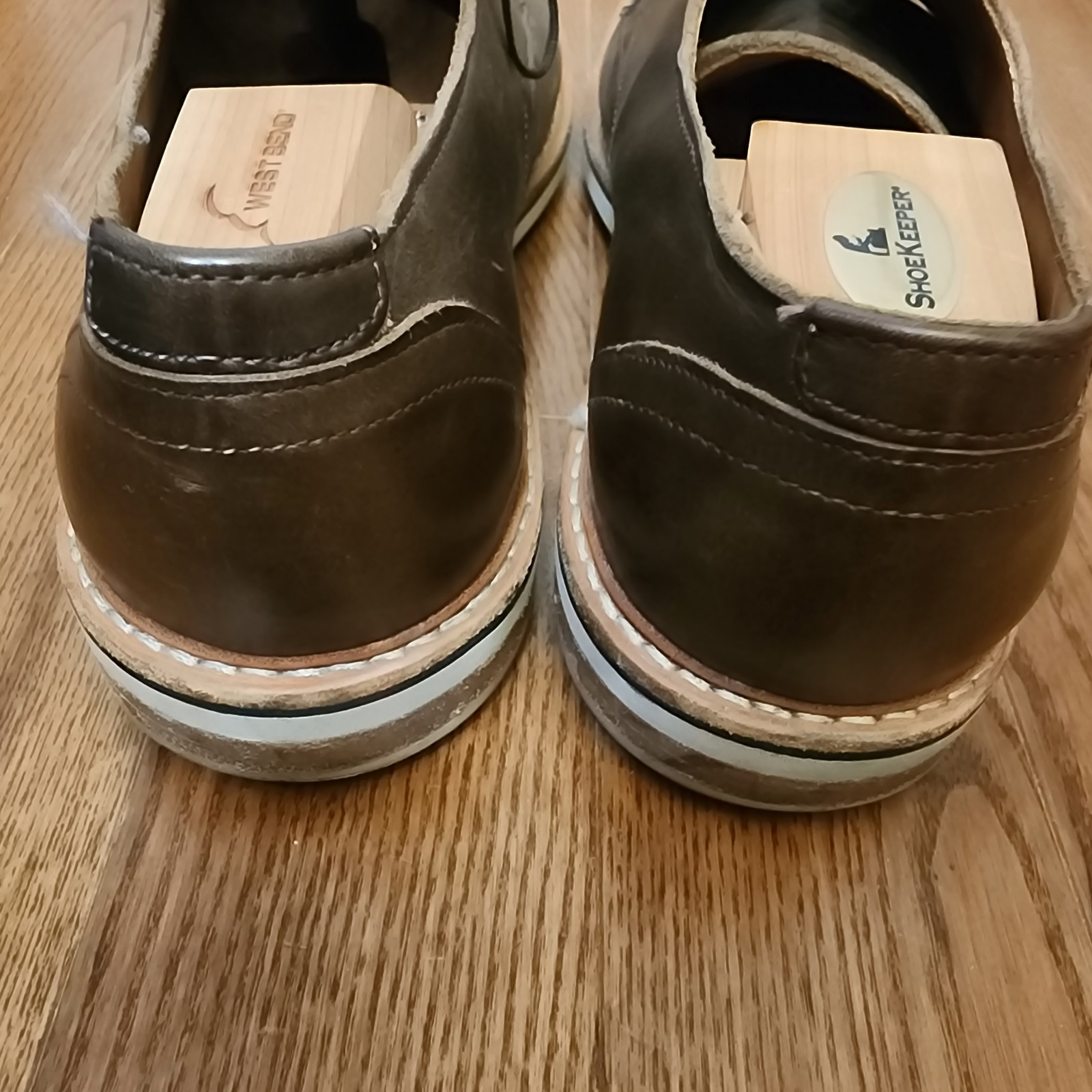 SAOLA Scarpe Allen Edmonds Uomo 12 D Nomad Derby Pelle Marrone Punta Tinta Unita Oxford Casual