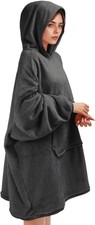 Wearable Blanket Reversible Oversized Warm Blanket Hoodie Sweatshirt Adult Size